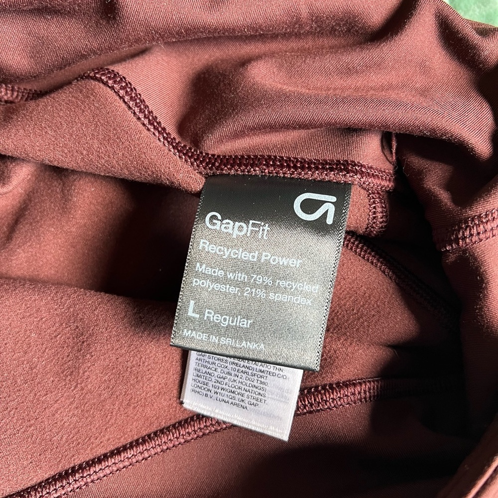 GAP FIT maroon/brown leggings size large - Picture 4 of 5